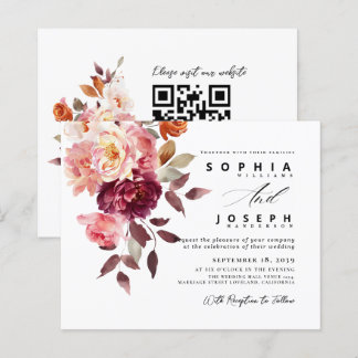 watercolor Burgundy Bouquet Floral Wedding