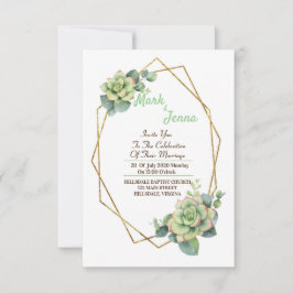 Watercolor Cactus e Convite Para Casamento Suculen
