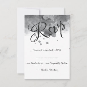 Watercolor Casamento negro romântico RSVP