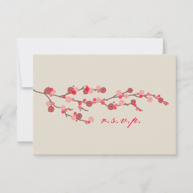 Watercolor Cherry Blossom Weding RSVP (Frente)