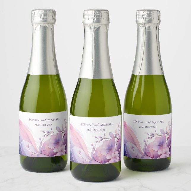 Watercolor Cherry Blossoms — Casamento (Garrafas)