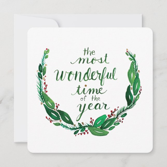 Watercolor Christmas Card - Square (Frente)