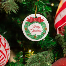 Watercolor Christmas Wreath Personalizado