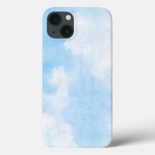 Watercolor clouds and sky background