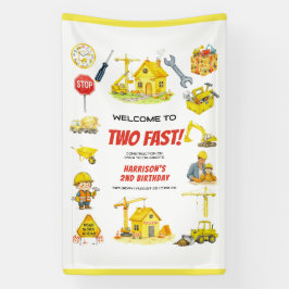 Watercolor Construction 2nd Birthday Party 