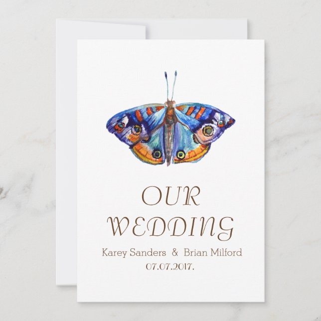 Watercolor, Convite para Casamento Elegante (Frente)