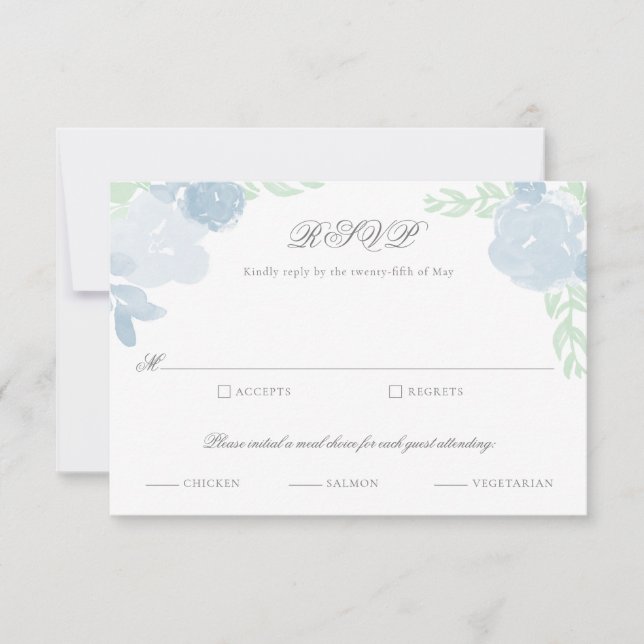 Watercolor Crest Botânica Floral Weding RSVP (Frente)