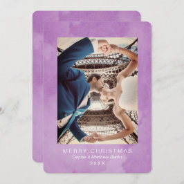 Watercolor Crocus Petal Moderno Cartão de Natal