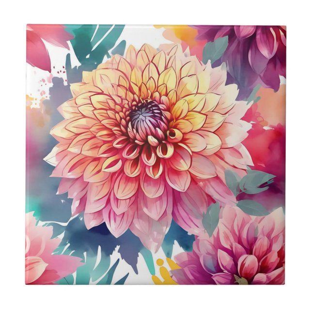 Watercolor Dahlia Summer (Frente)