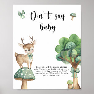 Watercolor Deer - Não diga baby Poster