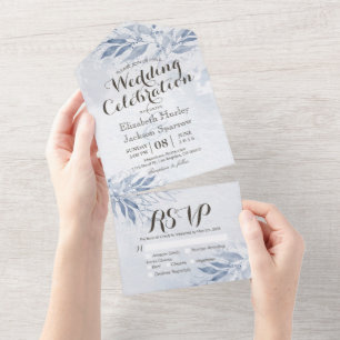 Watercolor deixa flores casamentos botânicos RSVP