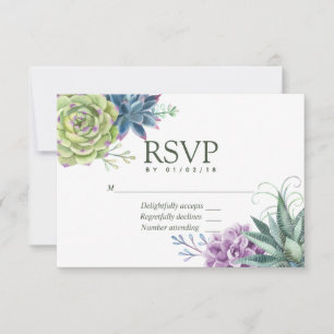 Watercolor Desert Cactus Succulents Casando RSVP