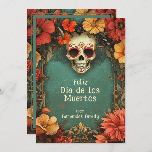 💀 🎉 Watercolor Día de Muertos (Frente/Verso)
