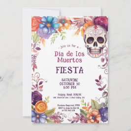 💀 🎉 Watercolor Día de Muertos Convite de festas