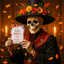 💀 🎉 Watercolor Día de Muertos Convite de festas