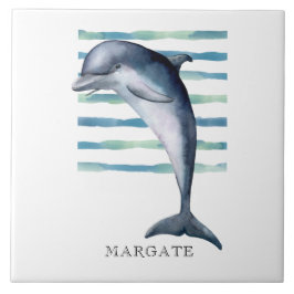 Watercolor DOLPHIN Coastal Beach MARGATE