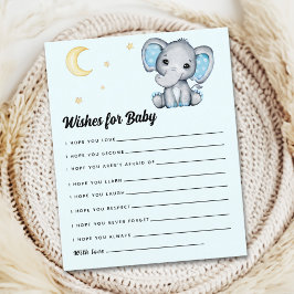 Watercolor Elephant Baby Shower Boy, Blue and Gray