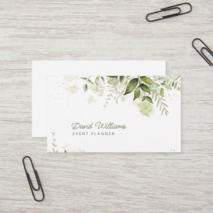 Watercolor Eucalyptus Greenery Cartão de visita