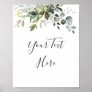 Watercolor Eucalyptus - Sinal verde Poster