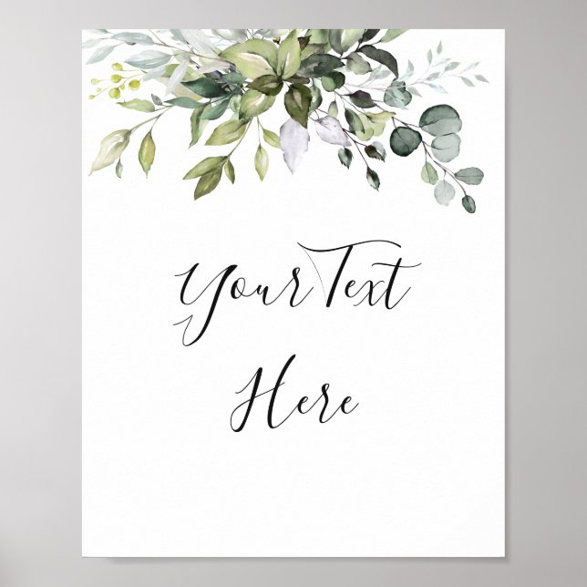 Watercolor Eucalyptus - Sinal verde Poster (Frente)