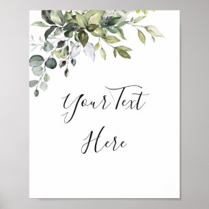 Watercolor Eucalyptus - Sinal verde Poster