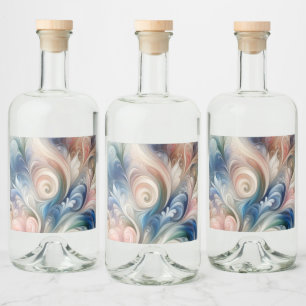 Watercolor Fantasy Floral Pastel Blue & Cream