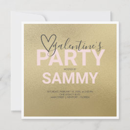 Watercolor Faux Dourado e Pink Galentine
