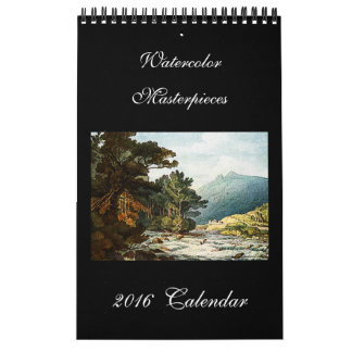 Watercolor Fine Art 2024 Belo Calendário de Parede