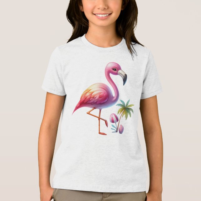 Watercolor Flamingo Cartoon Clipart (Frente)