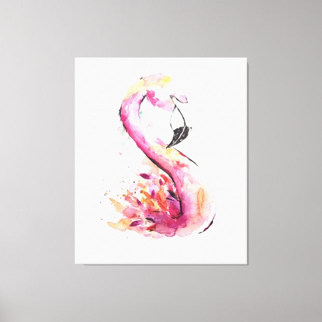 Watercolor Flamingo Impressão Art | Funny Flamingo (Frente)