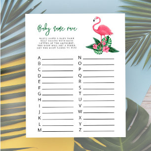 Watercolor Flamingo - Jogo da raça do nome do bebê