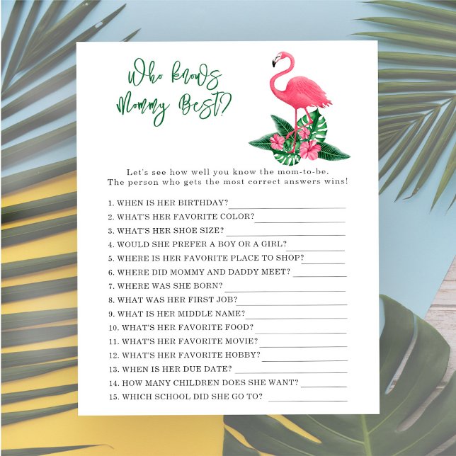 Watercolor Flamingo - Quem conhece melhor a mamãe (Criador carregado)