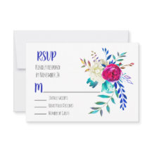 Watercolor Floral Boho Chic RSVP