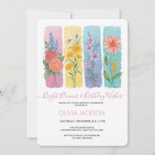 Watercolor Floral BrushAVC Convite Aniversário