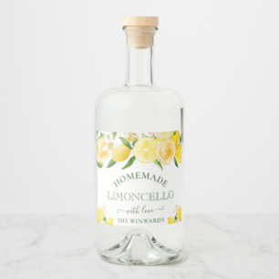 Watercolor Floral Lemons Homemade Limoncello
