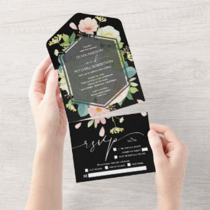 Watercolor Floral no Casamento Negro