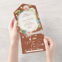 Watercolor Floral no Terracotta Wedding