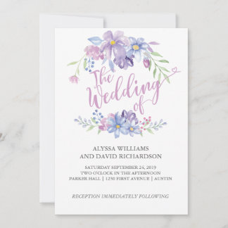 Watercolor Floral Peony Wreath | Cartão de Casamen