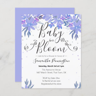 Watercolor Floral Rico Script Baby in Bloom Blue