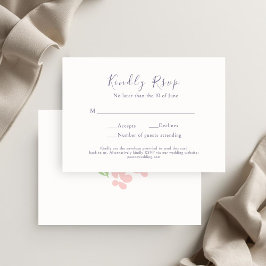 Watercolor Floral Script Wedding RSVP Card