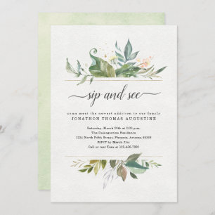 Watercolor Floral Sip & Consulte Convite