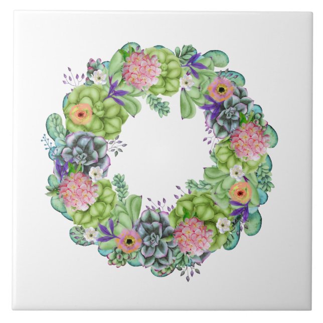 Watercolor Floral Wreath (Frente)