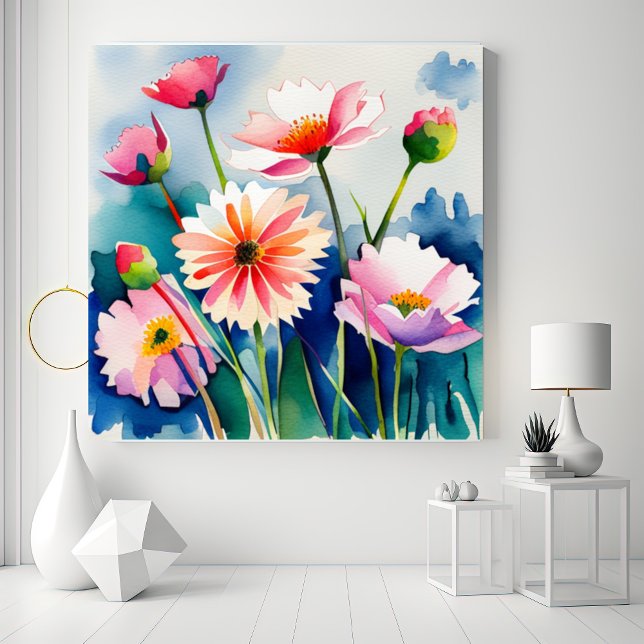 Watercolor Flowers - 3 - Canvas (Criador carregado)