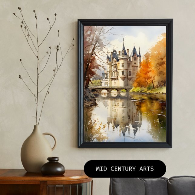 Watercolor French Castle Poster (Criador carregado)
