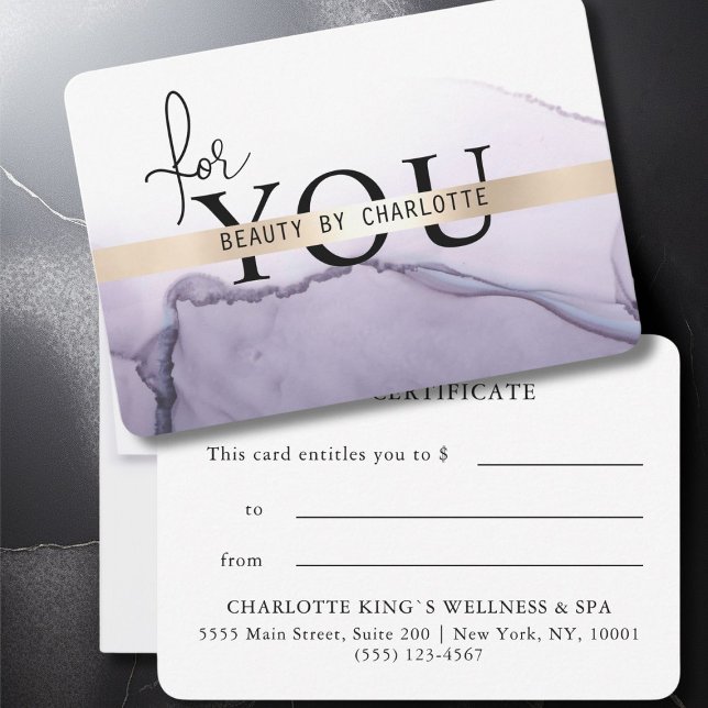 WATERCOLOR|GESCHÄFTSEINHEITSBESCHEINIGUNG| für Sie (Elegant Watercolor Gift Certificate | Modern Pink)