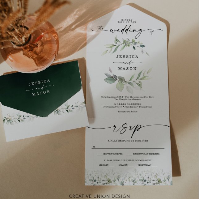 Watercolor Greenery Eucalyptus Wedding (Criador carregado)