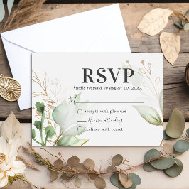 Watercolor Greenery Wedding RSVP