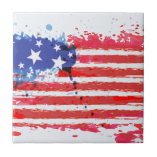 watercolor grunge American Flag