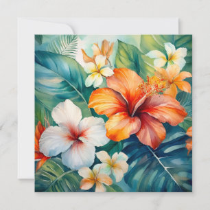 Watercolor Havaiano Garden Tropical Hibiscus
