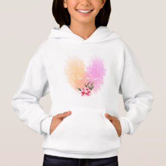 Watercolor Hearts Girl's Pullover Hoodie
